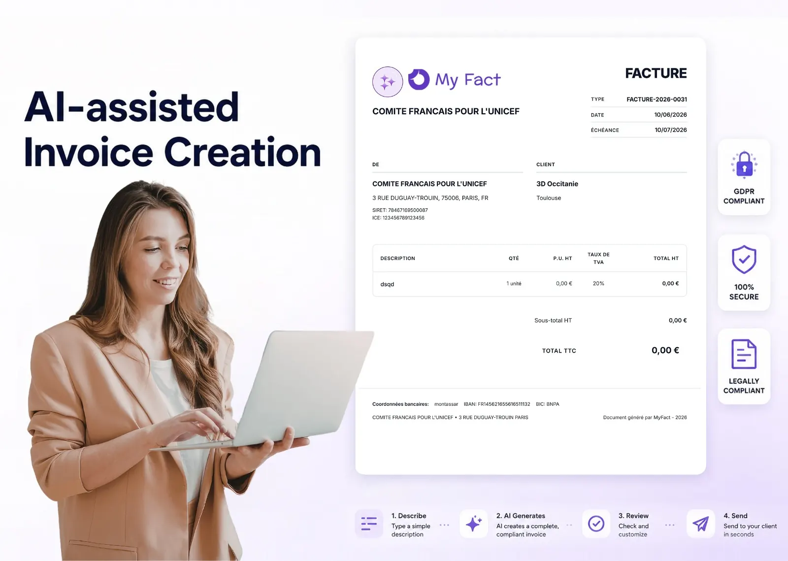 Création de facture assistée par IA